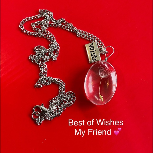 Summer Special….Make a Wish Dandelion Charm Necklace. Best of Wishes Gift - Picture 1 of 7